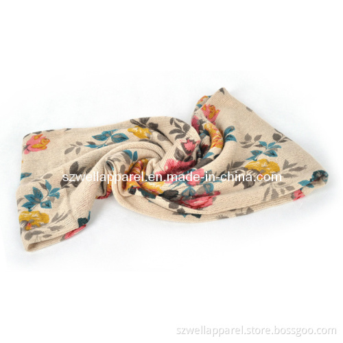Ladies' Print Knitted Shawl (SZWA-0324)
